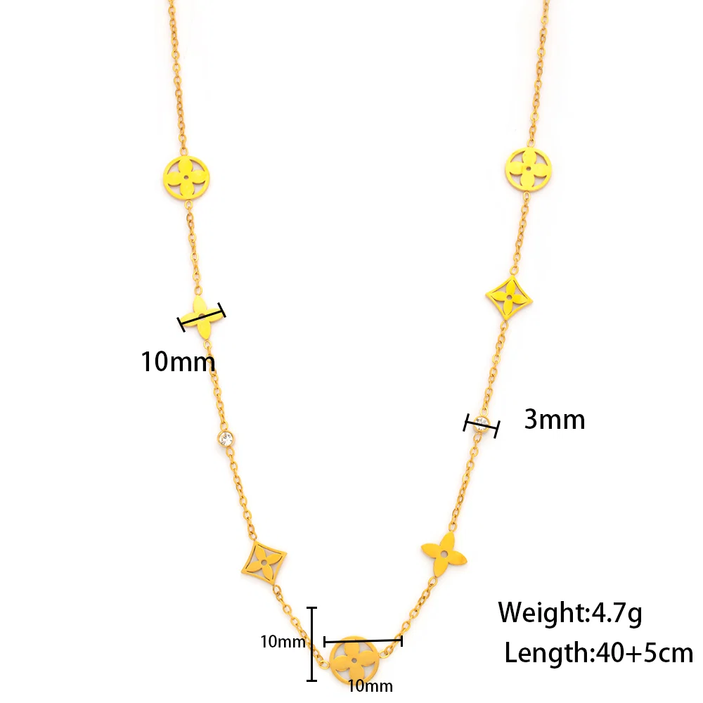 Clover Inspired Droplet Necklace
